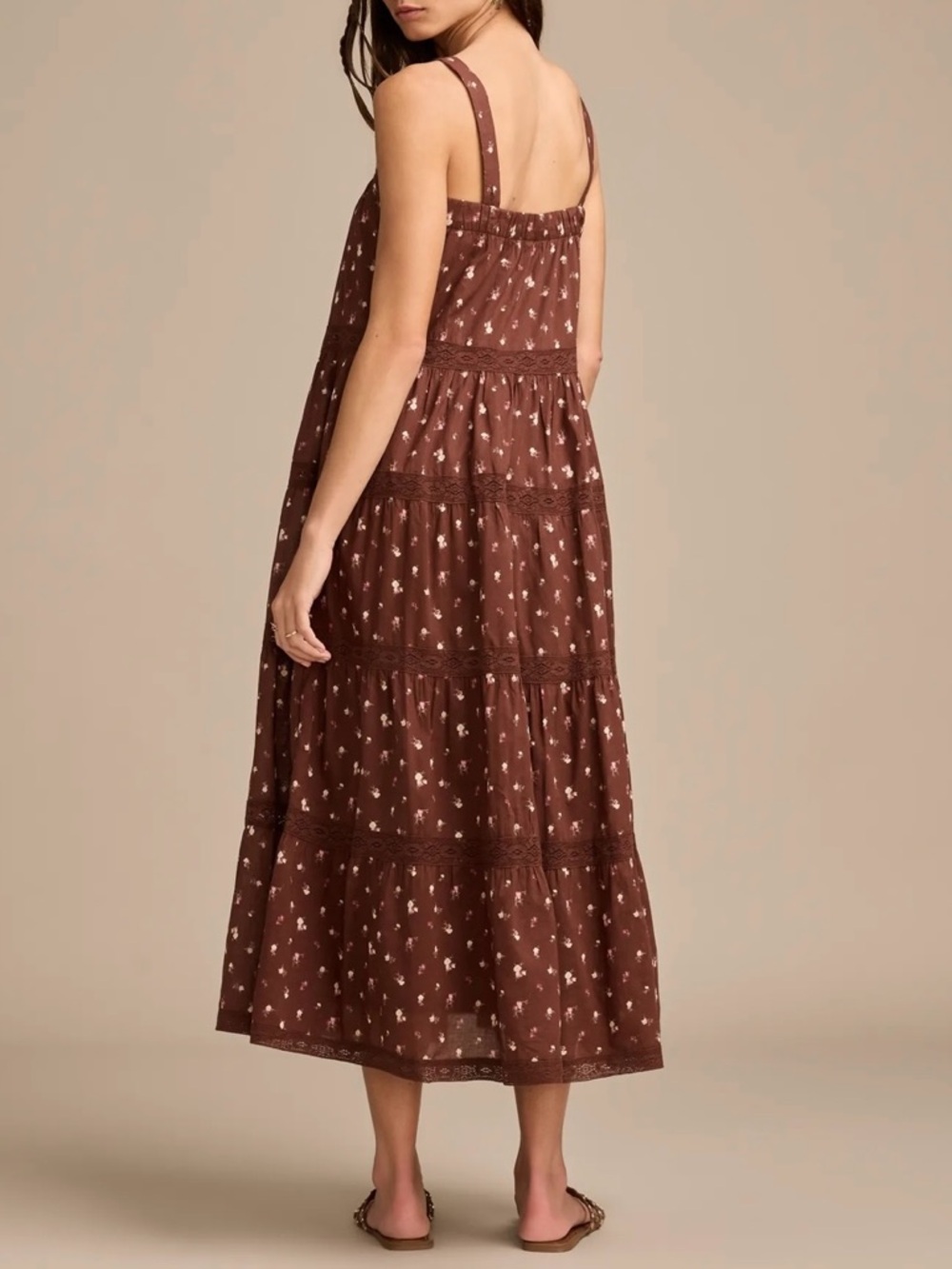 ✨Lucky Brand Women's Cotton Market Day Floral Tiered Dress Size M - Picture 2 of 16
